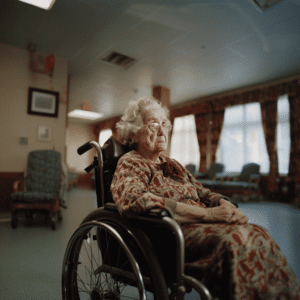 A neglected old woman in a nursing home in Myrtle Beach