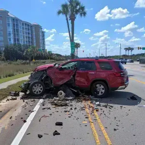 An SUV crashed near Myrtle beach | Do both parties exchange information after a car accident.