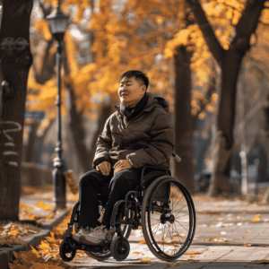 Man in wheelchair - Amputation accidents