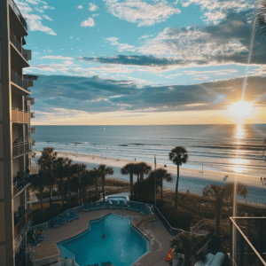 The swimming pool of a vacation rental property