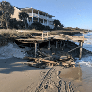 A beach deck collapse in Myrtle Beach 