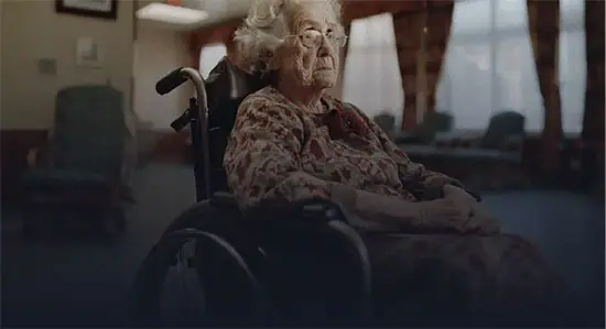 An old woman in a Nursing Home