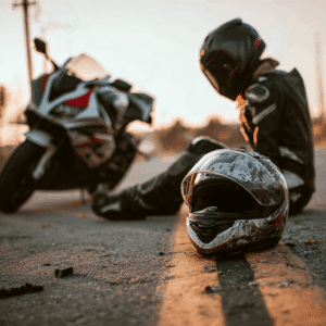 Motorcyclist in shock after a motorcycle accident