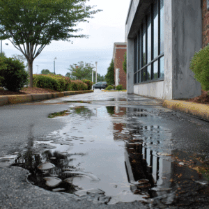 A slippery patch outside an office premises in Florence