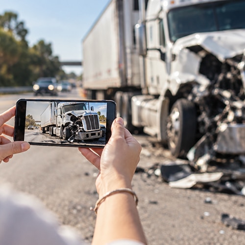 Truck accident photo evidence